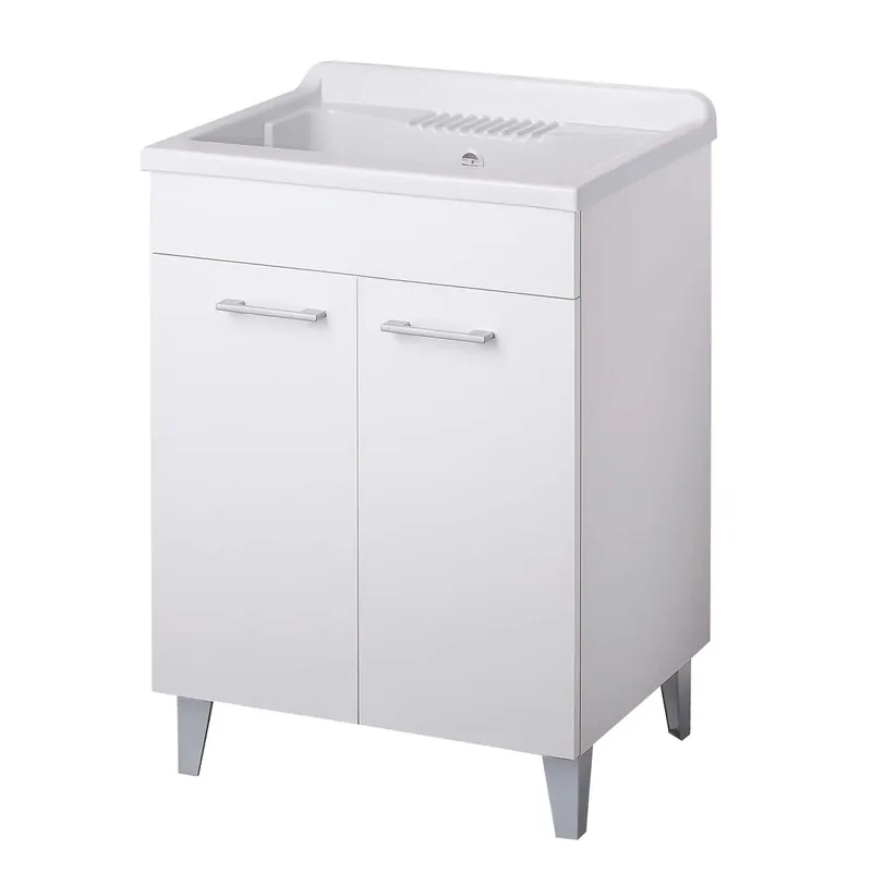Lavatoio in nobilitato con piedini satinati bianco 60x60 cm Korting