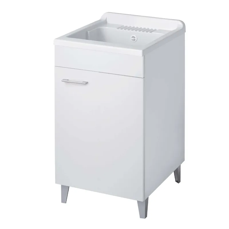Lavatoio in nobilitato con piedini satinati bianco 45x50 cm Favoriet