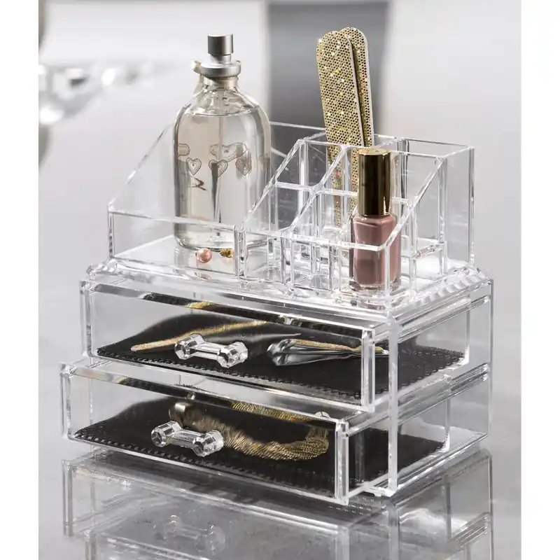 Organizer a 2 cassetti con espositore per cosmetici Fabrieksprijs