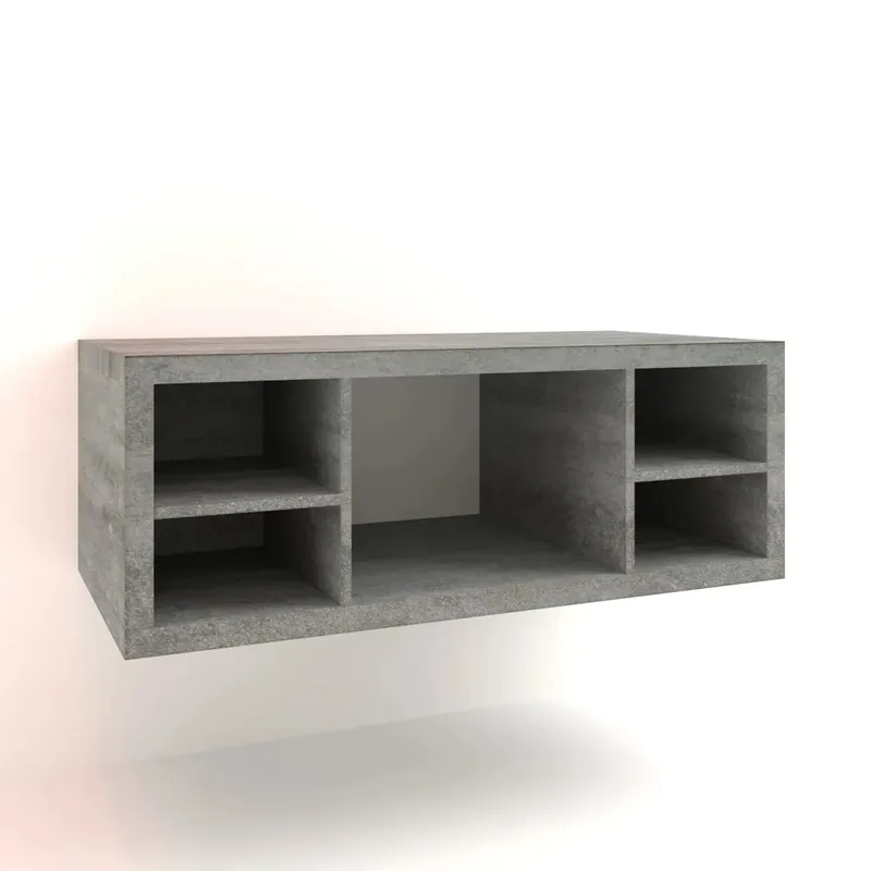 Flitsaanbieding Mobile bagno base lavabo sospeso 110 cm cemento/cemento vani a giorno