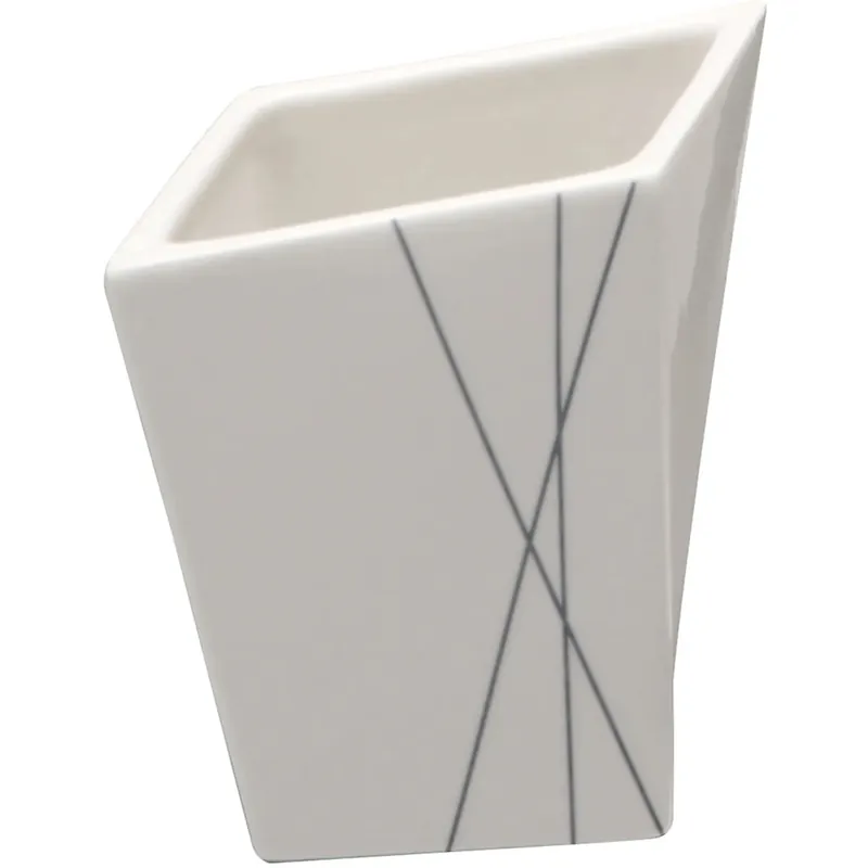 Bicchiere porta spazzolini Vela bianco-argento Koopje