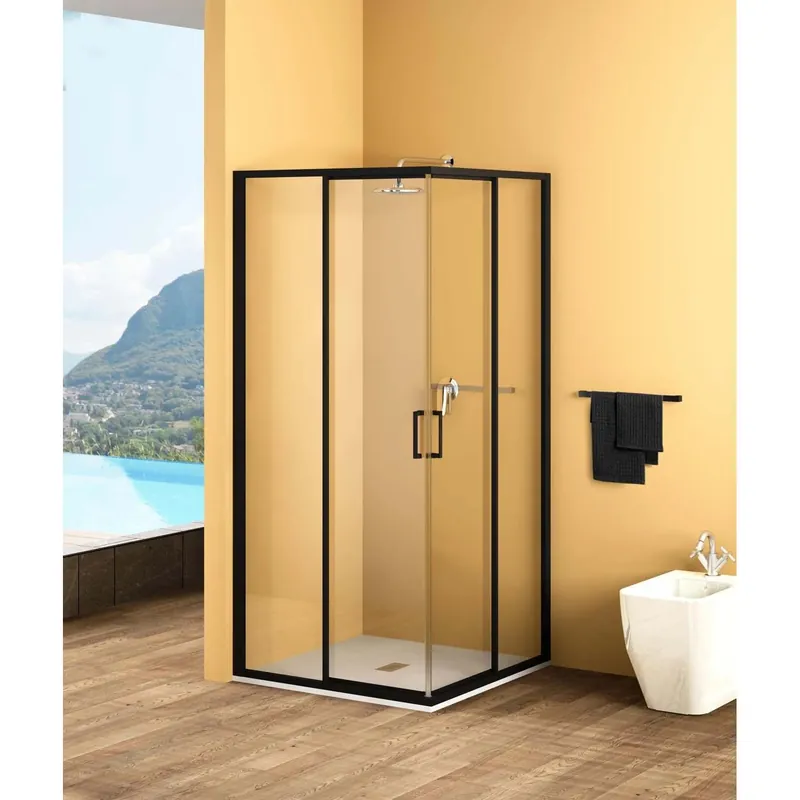 Voordeelprijs Lato per angolo doccia Bild L87/90xH190 cm nero opaco