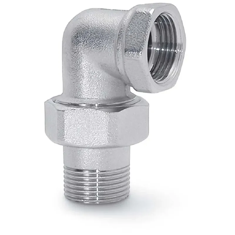Raccordo curvo 3 pz Maschio/Femmina con tenuta O-Ring 1/2" sabbiato Beperkt Aanbod
