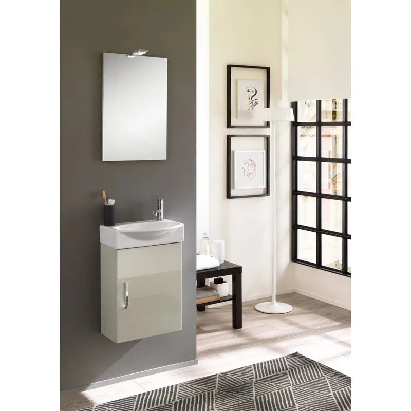 Mobile bagno lavabo sospeso Compobox 42x190x29,5 cm grigio nuvola Merkproduct