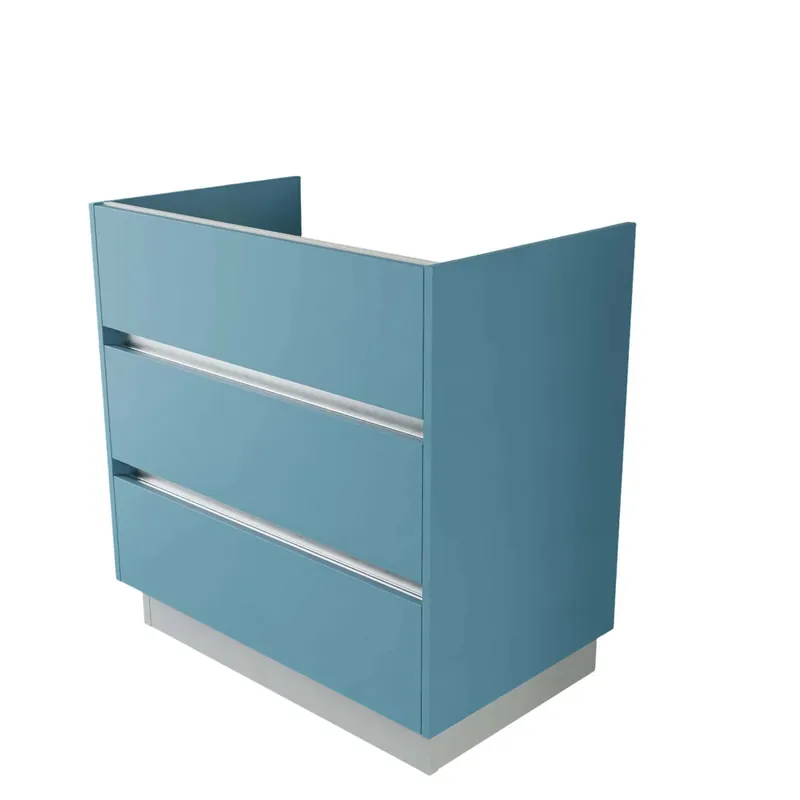Base porta lavabo 3 cass. con appoggio a terra 84x50x85 cm opaco Bestel Nu