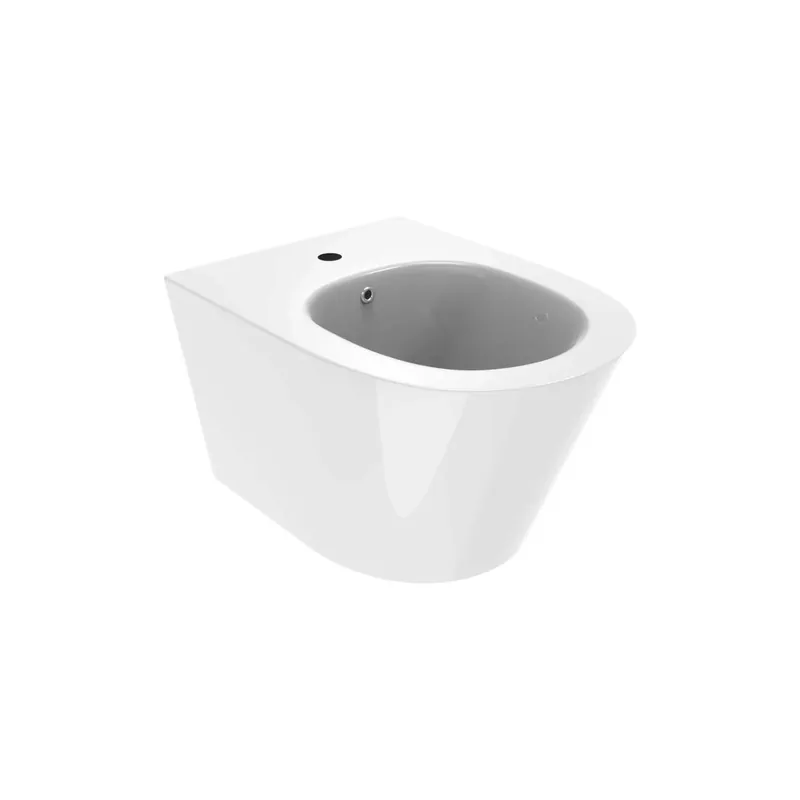 Bidet sospeso Round in vetrochina bianco lucido 515x360x32 mm Express Levering