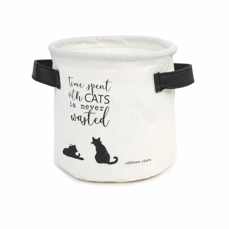 Contenitore bagno Cats in cotone bianco Shop Nu