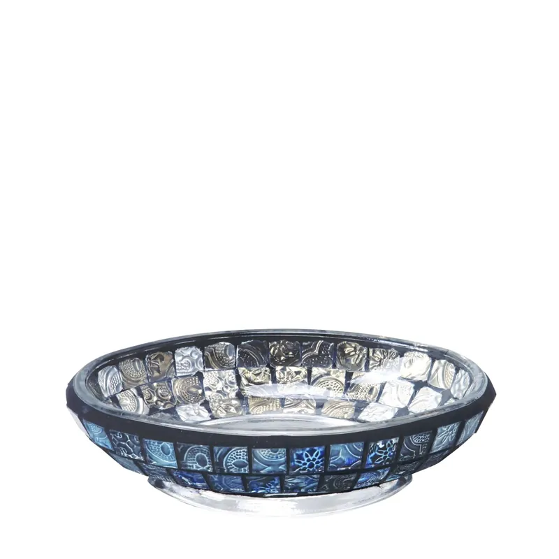 Portasapone bagno Crystal in vetro mosaico blu Hete Deal