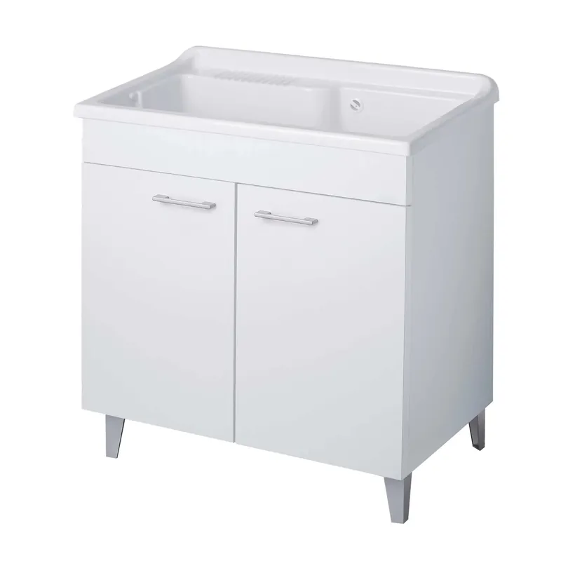 Beste Prijs Lavatoio in nobilitato con piedini satinati bianco 80x50 cm
