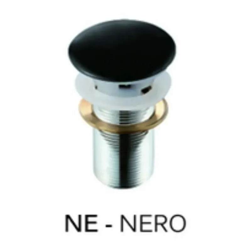 Piletta click-clack con tappo in ceramica con troppopieno nero Lage Kosten