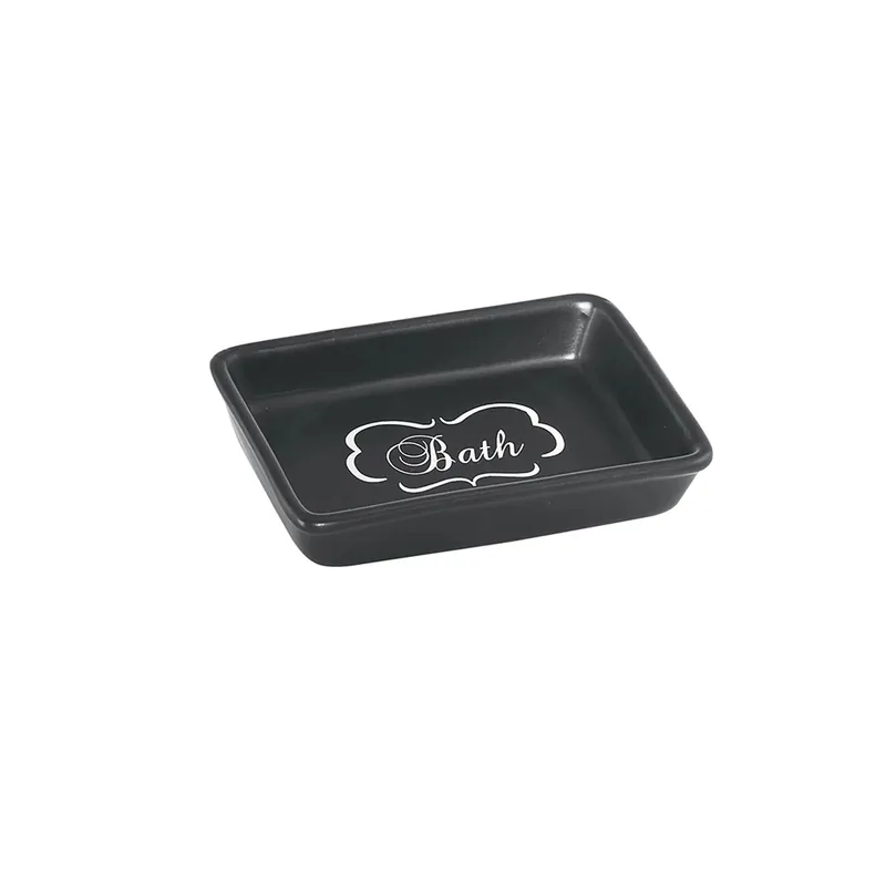 Shop Nu Portasapone bagno Chantal in ceramica nero opaco