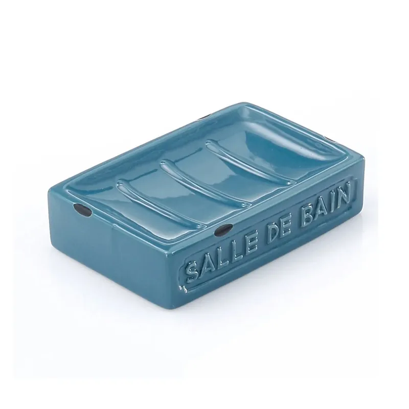 Shop Nu Portasapone bagno Vivienne in ceramica blu