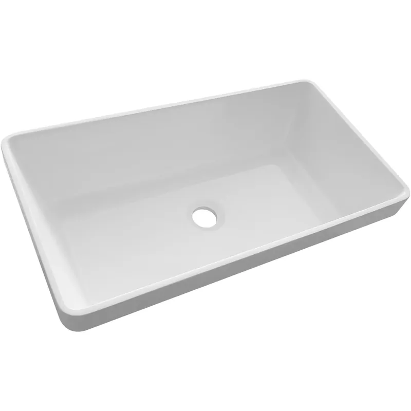 Lavabo ad incasso mineralmarmo Bali bianco 58x14x32 cm Beperkte Voorraad