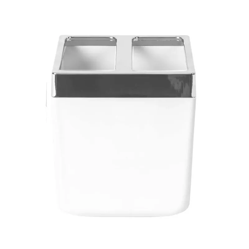 Hoge Kwaliteit Portaspazzolini quadro Ivory in plastica bianco/cromo