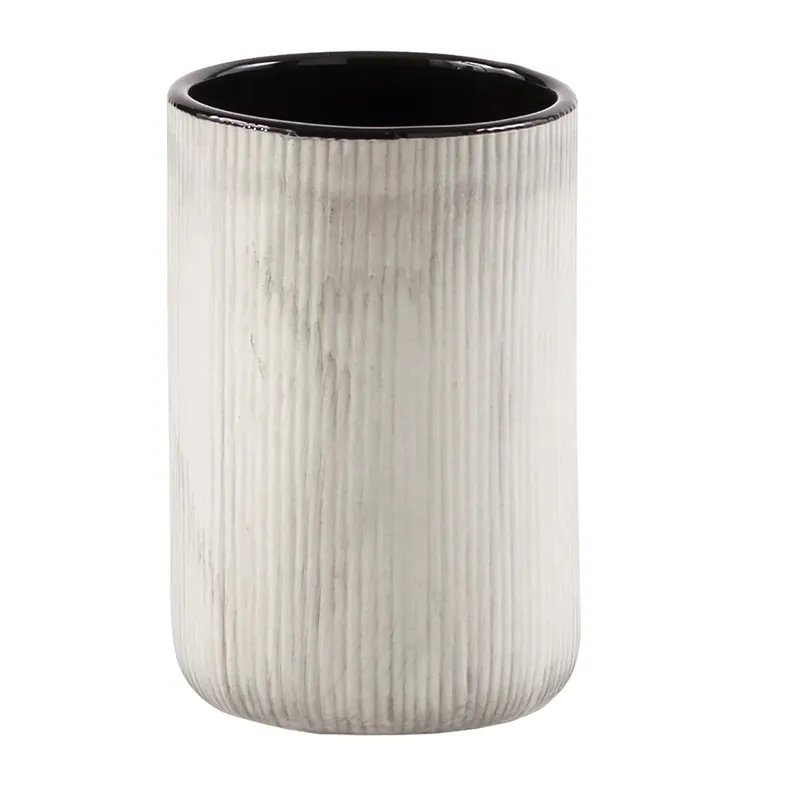 Portaspazzolini Naomi in ceramica grigio Hoge Kwaliteit
