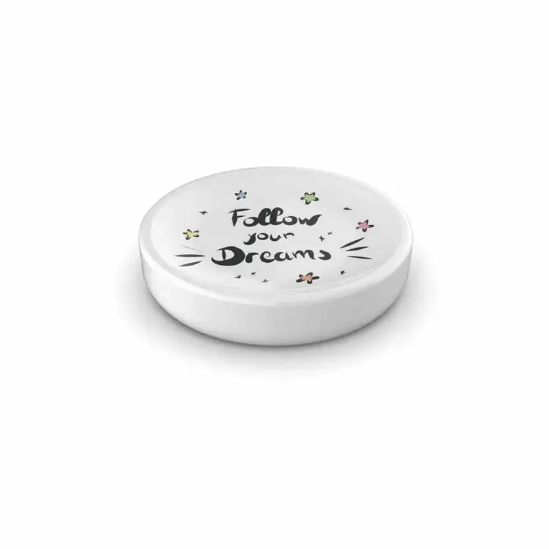 Portasapone bagno con decoro Unicorn in ceramica bianca Snelle Levering