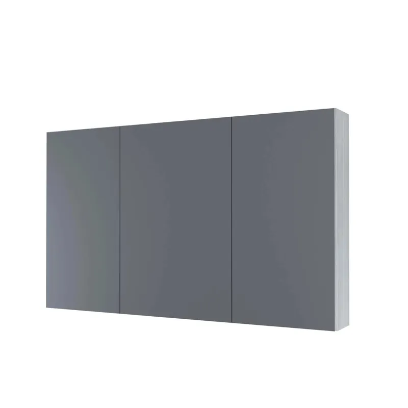 Specchio contenitore bagno a 2 ante 115x15x68 cm bianco opaco Goedkoop
