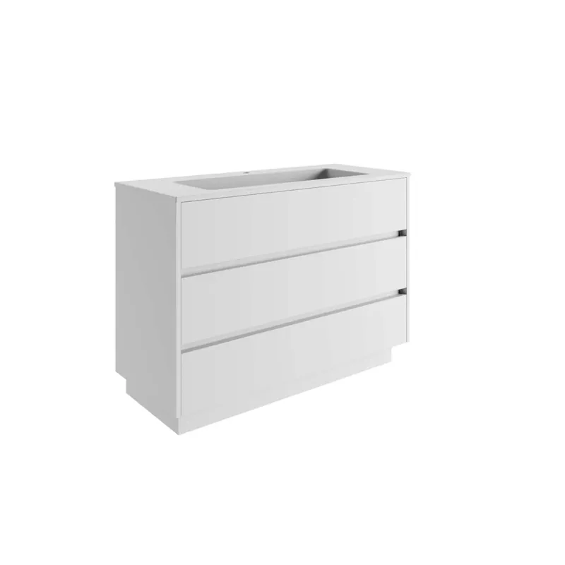Mobile bagno base a terra Barrio 1 vasca h.87,5 p.51 l.121 cm bianco Dagaanbieding