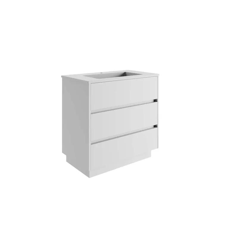 Mobile bagno base a terra Barrio 1 vasca h.87,5 p.51 l.86 cm bianco Beperkt Aanbod