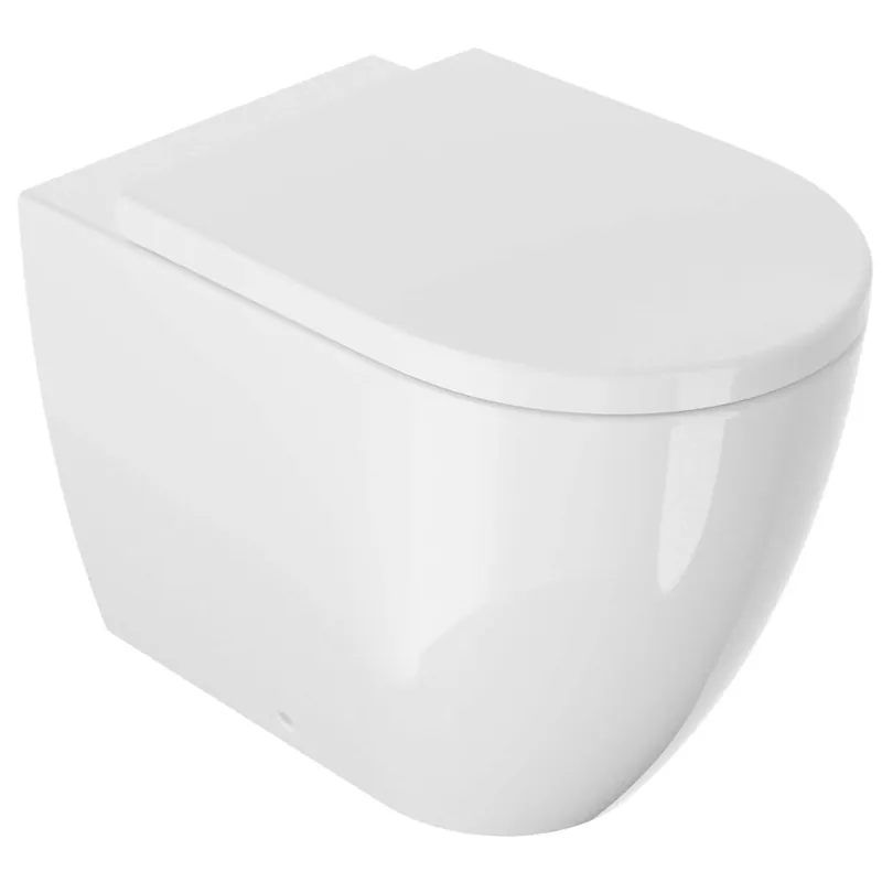 Wc Arc filo muro con sedile soft-close 54x36 cm bianco lucido Snelle Levering