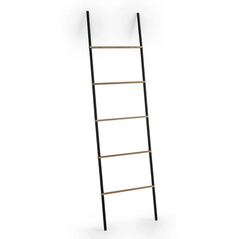 Favoriet Scaletta portasalviette Kenta in bamboo e metallo nero H 161 cm