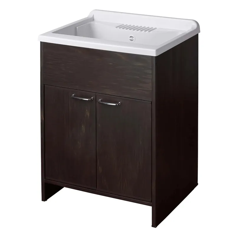 Favoriet Lavatoio per esterni con ante bianco effetto wengè 60x50 cm
