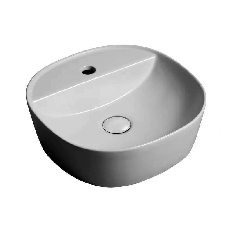 Lavabo d`appoggio monoforo Nature grigio 400x400x120 mm Beperkt Aanbod