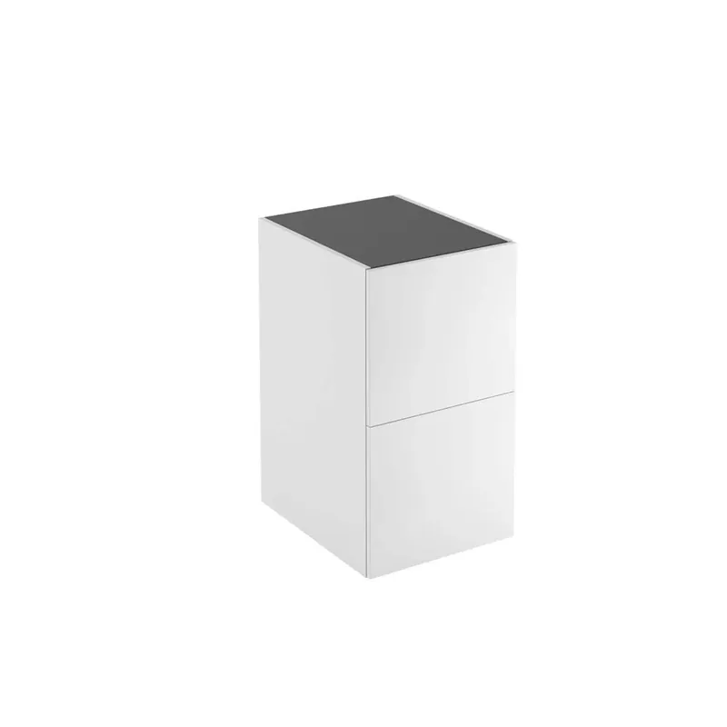 Superprijs Mobile bagno lavanderia a terra 2 cestoni Caren h.90 l.50 p.70 cm bianco
