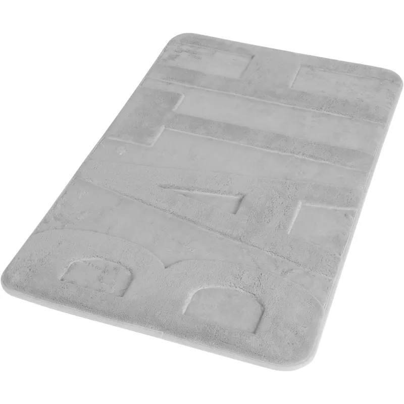 Dagaanbieding Tappeto da bagno Memory grigio chiaro con scritta Bath