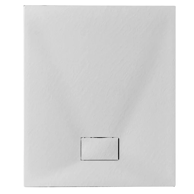 Koopje Piatto doccia in poliestere bianco effetto pietra 80 x 140 cm