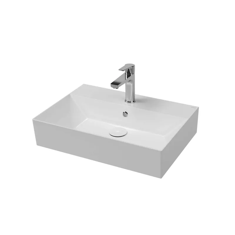 Lavabo da appoggio in ceramica 60x42x15 cm bianco Populair
