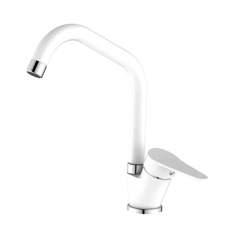 Snelle Levering Rubinetto cucina monocomando canna alta Allen bianco opaco