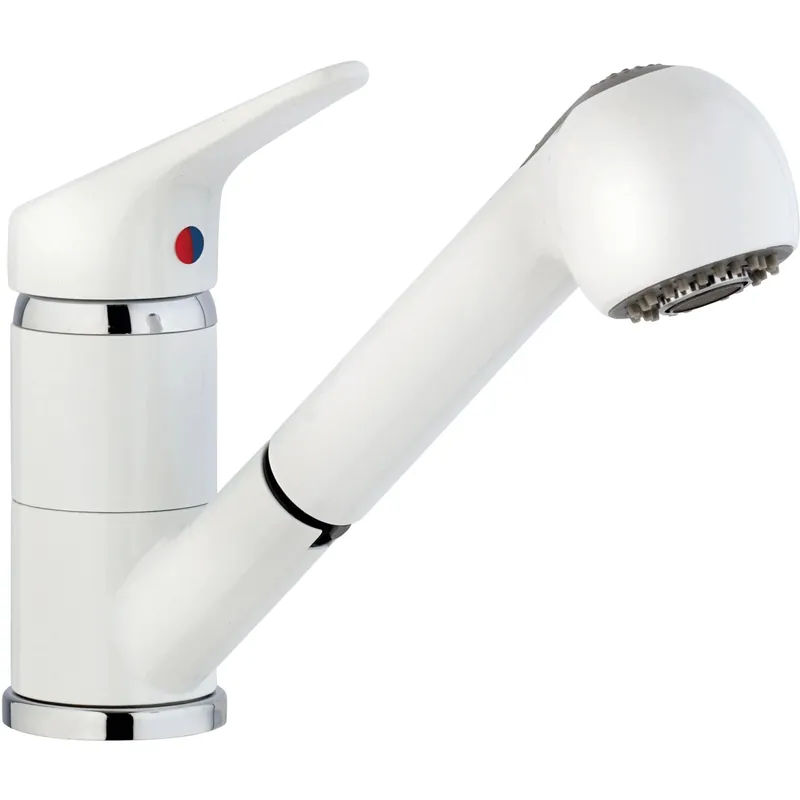 Paini miscelatore lavello canna bassa doccetta estraibile Dream bianco Veilige Betaling
