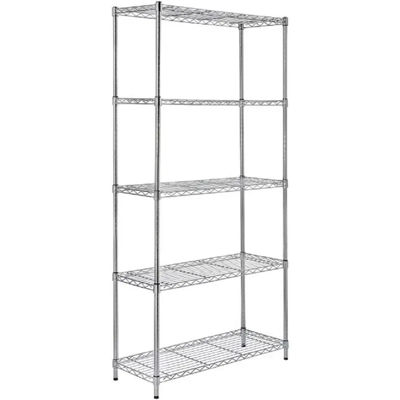 Beste Prijs Scaffale in acciaio cromato 5 ripiani 35,2x90,7x181,5 cm 110 kg/ripiano