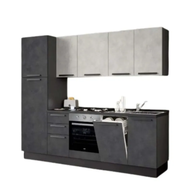Cucina completa Licola reversibile 255 cm grigio Veilige Betaling