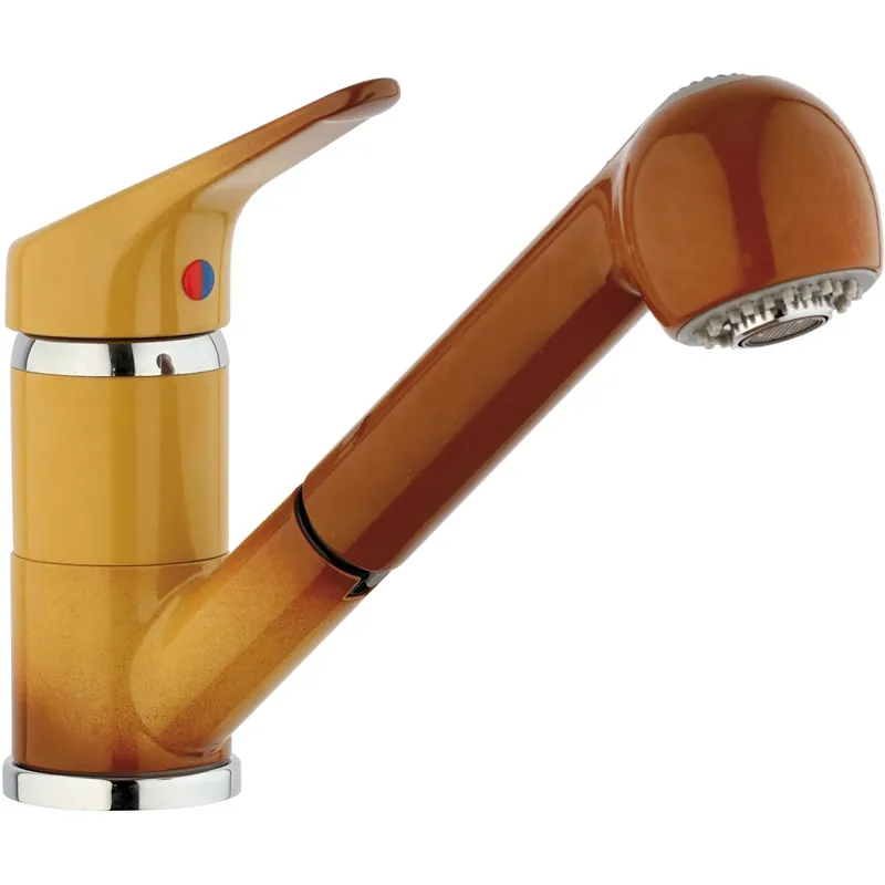Beste Prijs Paini miscelatore lavello canna bassa doccetta estraibile Dream marrone antico