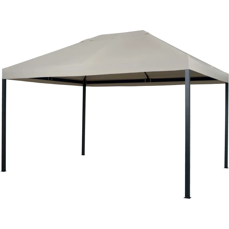 Lage Kosten Gazebo in acciaio e poliestere Portsea beige 300x400 cm