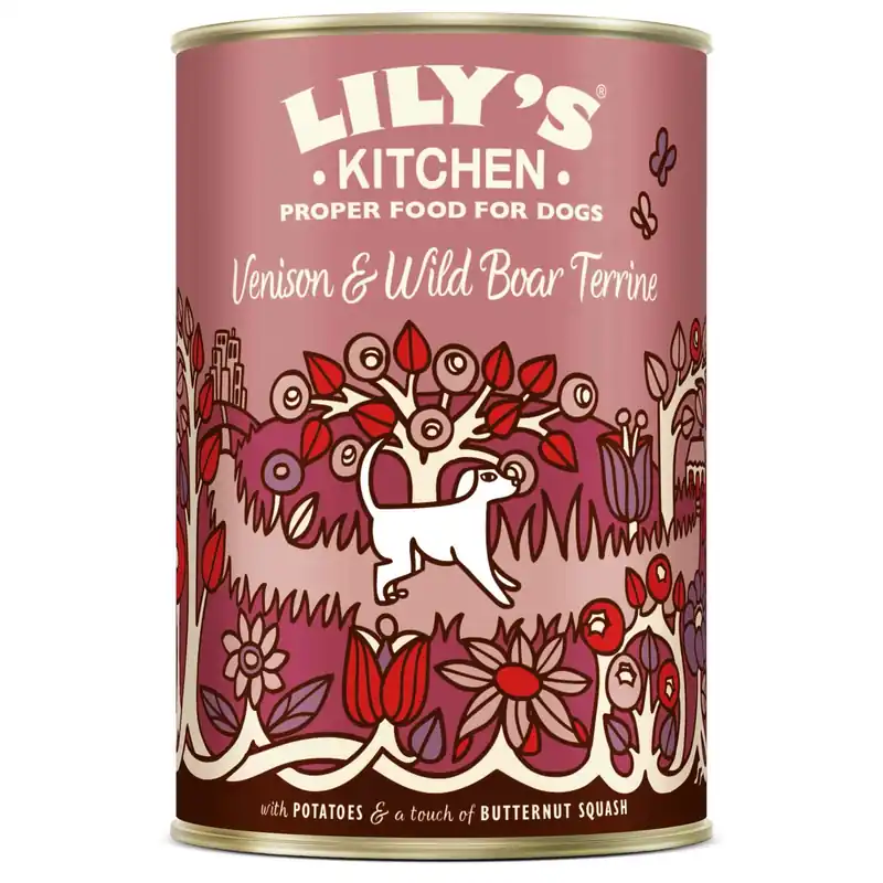 Cibo umido Lily`s Kitchen Venison & Boar Terrine per cani adulti 400 g Exclusieve Aanbieding