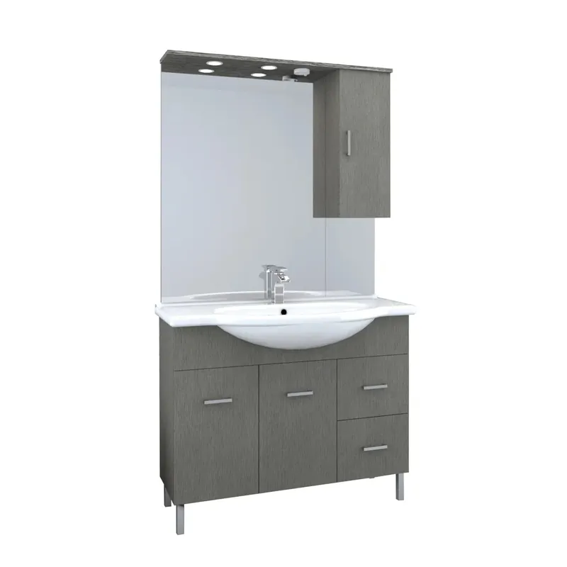 Mobile bagno base lavabo a terra Orphea 105 cm grigio larice con pensile Shop Nu