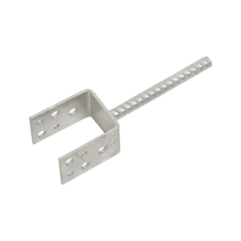 Supporto per palo a U da incementare con barra scanalata L 60 mm Gereduceerde Prijs