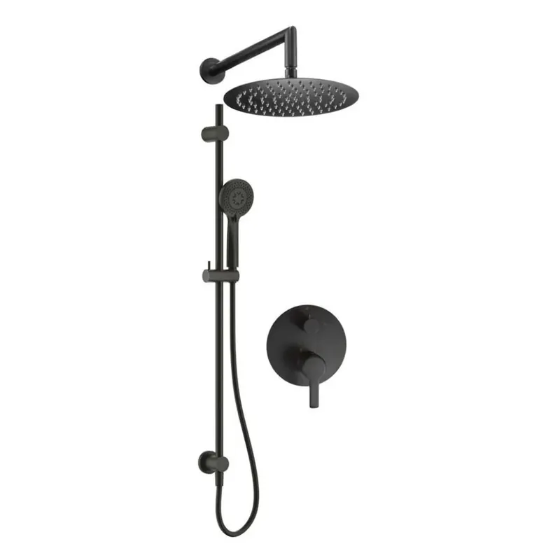 Set doccia incasso con asta e soffione Idrostile nero Favoriet