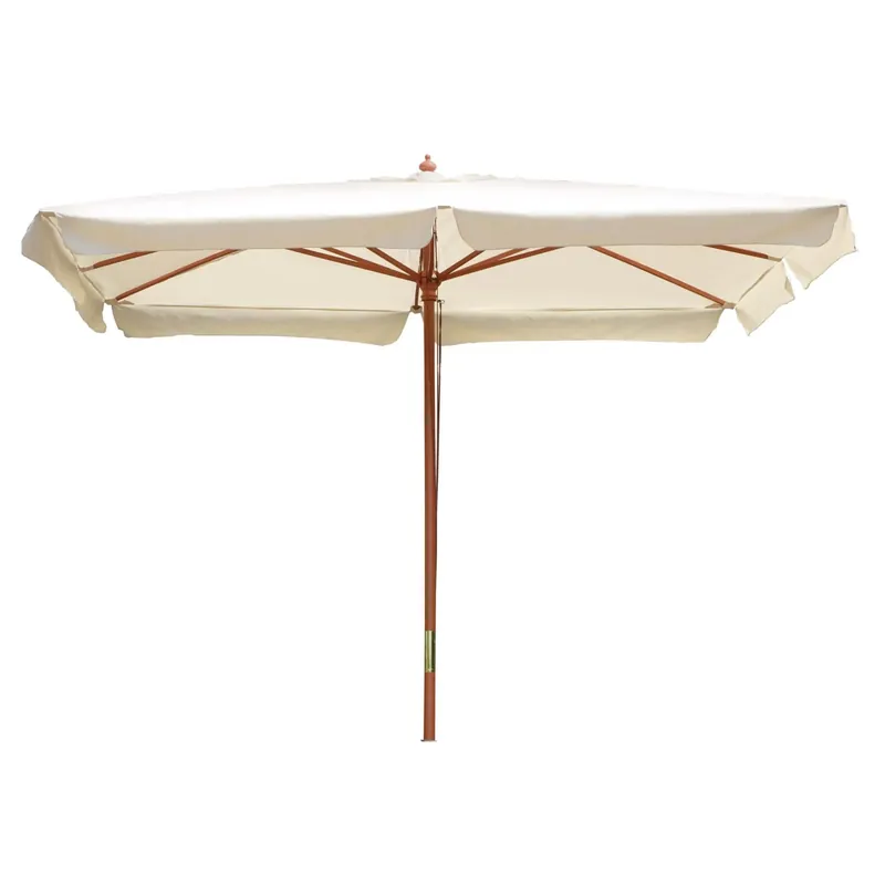 Ombrellone da giardino a palo centrale 1001 300x400 H 293 cm ecrù Premium
