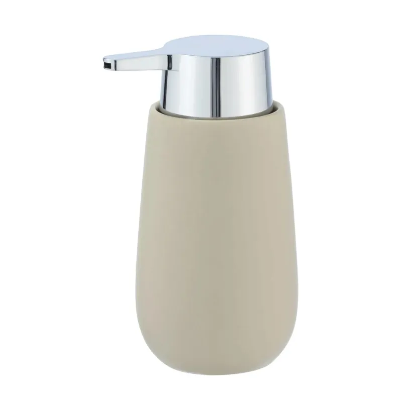 Direct Verzonden Dosatore di sapone Wenko Badi ceramica 0,32 l beige 9,5x16x8 cm
