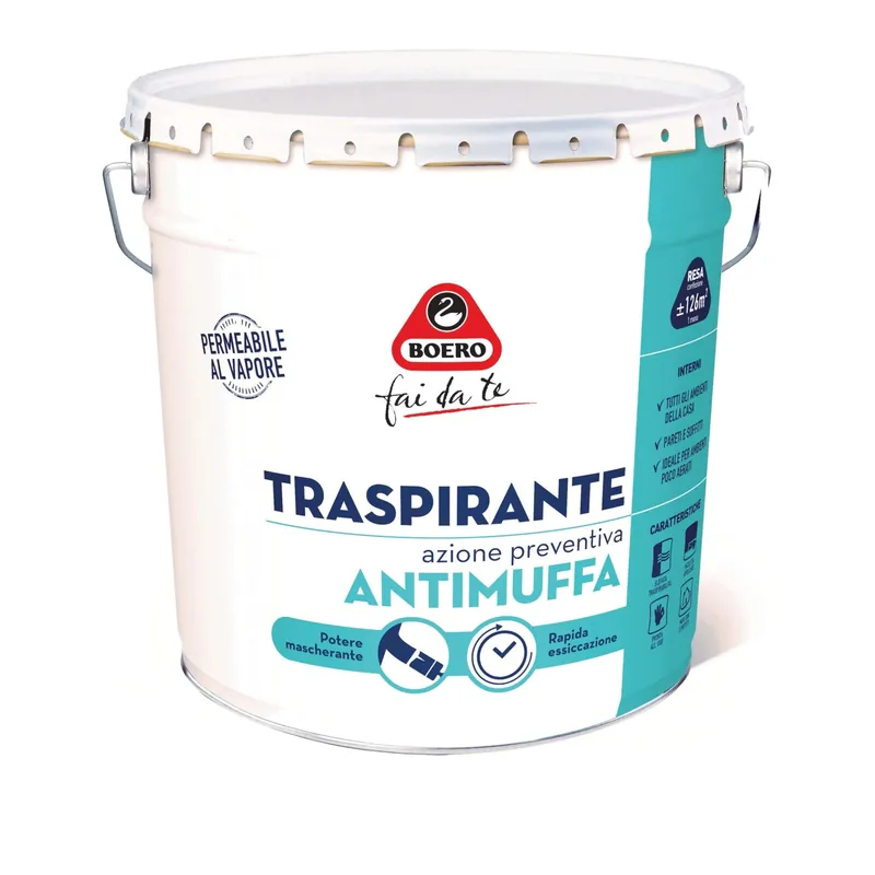 Idropittura traspirante Boero azione preventiva antimuffa bianco 14 l Koopje