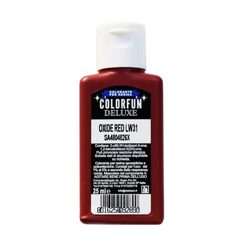 Snelle Levering Colorante per resine epossidiche Colorfun Deluxe rosso ossido 25 ml