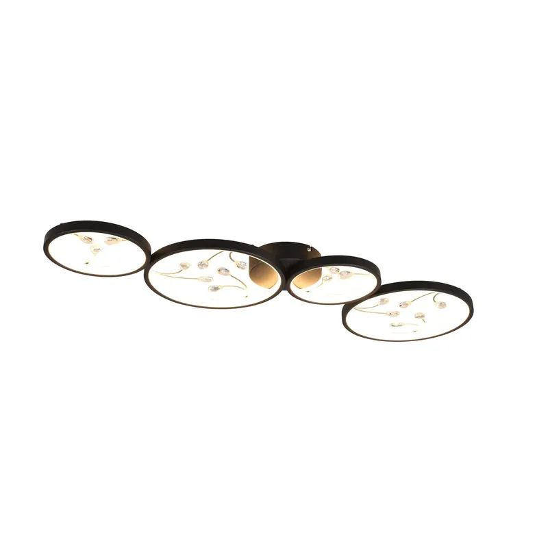 Lage Prijs Plafoniera LED Groovy 4600 lm bianco caldo 95x6x40 cm nero opaco