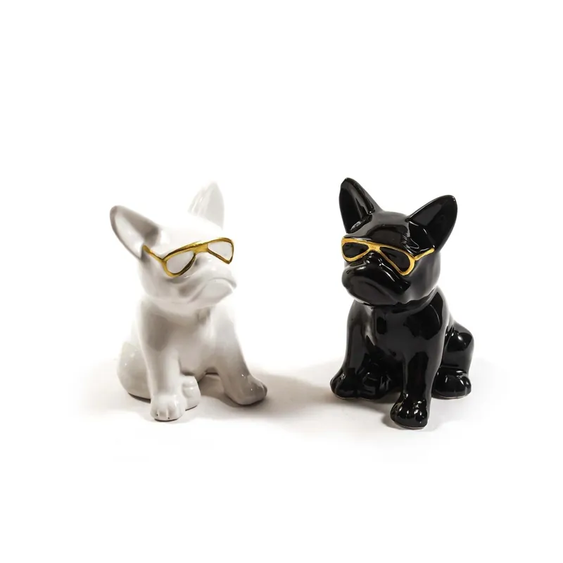 Bulldog in ceramica 7,5x6xH10 cm assortito Flitsaanbieding