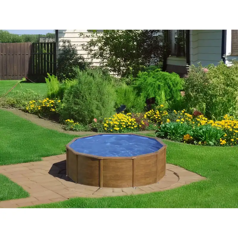 Piscina fuori terra rigida in acciaio legno Gre Ø 460 x H 120 cm c/filtro sabbia Express Levering