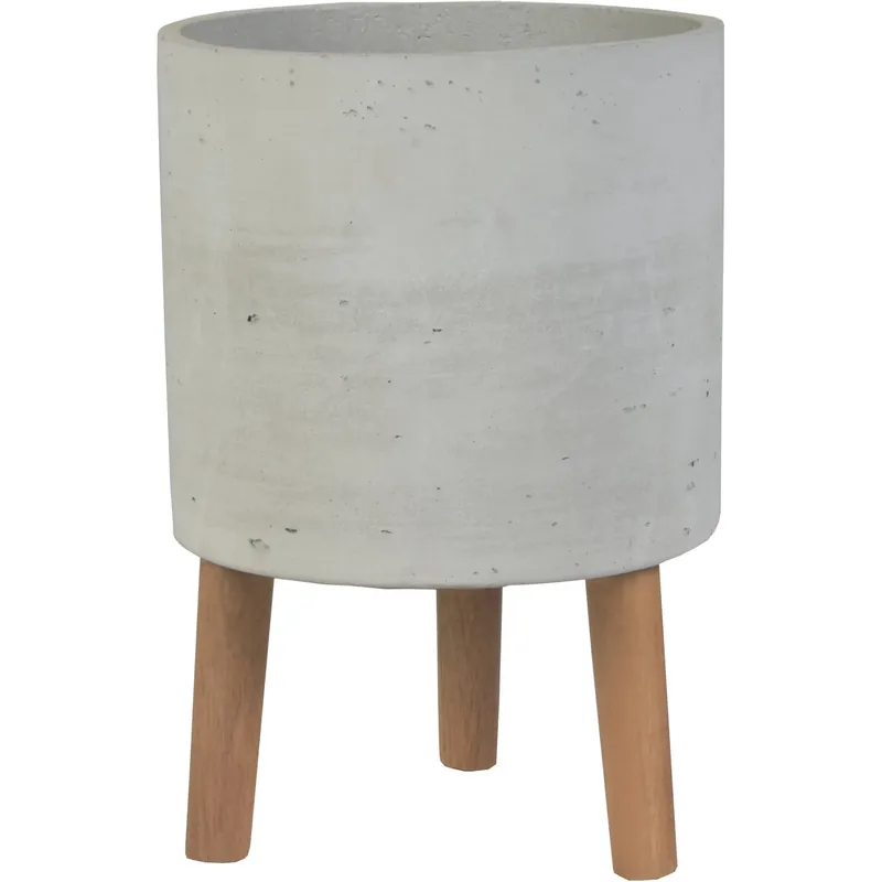 Direct Verzonden Vaso per piante in cemento con treppiedi 24x24x35 cm grigio