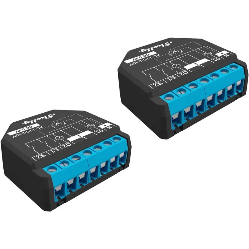 Laatste Kans Relè Smart Home WiFi e Bluetooth Shelly Plus 2PM (x2) a 2 canali